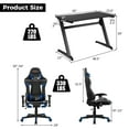 thumbnail image 3 of Goplus Ensemble de Bureau Style Course en Forme de Z et Chaise de Jeu de Massage pour Bureau à Domicile, 3 of 10