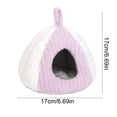 thumbnail image 3 of Purple Bird Nest Purple Bird Hut Purple Warm Bird Nest Bird Hut Plush Sleeping Cave for Small Birds Parrots Canaries Cage Hammock Hanging Bed Winter Shelter Cozy Retreat, 3 of 6