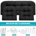thumbnail image 5 of Eurhowing U-Shaped Tufted Cushion Set 3-Piece, Waterproof Wicker Rattan Sofa Cushion, High Resilience Foam Outdoor Patio Furniture Cushion for Settee, Chair, Bench, Black, 5 of 8