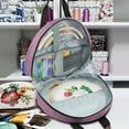 thumbnail image 3 of Embroidery Bag Sturdy Oxford Cloth Cross Stitch Bag with Multiple Pockets and Handle Double Layer Round Embroidery Project Bag for Embroidery Hoops Floss Threads, 3 of 10