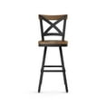 thumbnail image 3 of Amisco Jasper 30 In. Swivel Bar Stool - Light Brown Distressed Wood / Black Metal, 3 of 10
