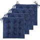 thumbnail image 1 of Cojines para Silla de Comedor Juego de 4 Suaves Cuadrado con diseño con Lazos Azul Marino, 1 of 4