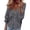 Gray, variant on Womens Long Sleeve Shirts Plaid Ruffle V Neck Button Down Blouse Lightweight Loose Casual Trendy Tops Light Blue,XXL