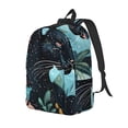 thumbnail image 1 of Disketp Black Panther Floral Illustration print Canvas Backpack Lightweight Travel Daypack Student Rucksack Laptop Backpack-, 1 of 5