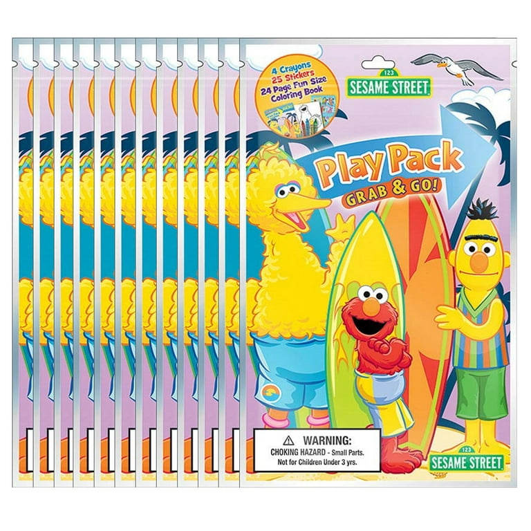 12X Party Favors - Sesame Street Grab and Go Play Pack ( 12 Packs ) 