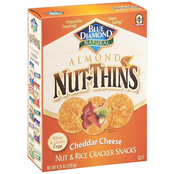 Blue Diamond Almond NutThins Nut & Rice Cracker Snacks Cheddar Cheese 4.25 oz