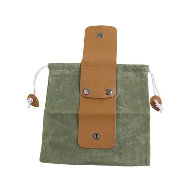 Sac de Cueillette en Toile pour Extérieur, Sac de Cueillette en Toile Cirée Panier de Cueillette en Cuir pour Camping Randonnée Chasse Épicerie Rangement, Sac