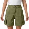 thumbnail image 6 of Odeerbi Teen Boys Girls Cargo Shorts Solid Color School Uniform Shorts with Pockets, 6 of 7