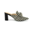 thumbnail image 3 of BLISSFUL STEP Mules à Talon Bloc pour Femmes à Rayures avec Nœud, Bout Pointu, Noir 6, 3 of 8
