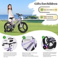 thumbnail image 2 of 16" Kids Bike for Boys Girls, Toddler Bike with Training Wheels, Bicycle for Kids with Adjustable Seat, Water Bottle, Fits Riders 41"-53", Purple, 2 of 9