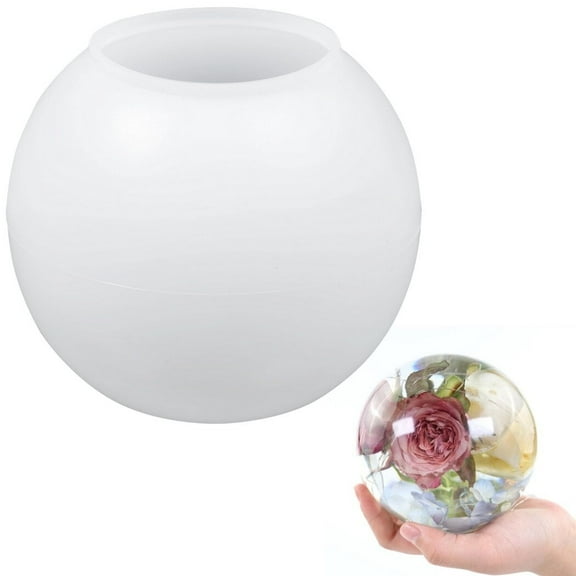 Sphere Resin Mold, Ball Shape Silicone Molds, One-Piece 3D Seamless Globe Epoxy Resin Molds, Large Sphere Resin Casting Mould for DIY Crafts, Flower Keepsakes, Home Decor