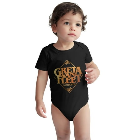 

Greta Baby Onesie Van Fleet Toddler Baby Boys Girls Short-Sleeve Bodysuits Cotton Romper Black 2 Years