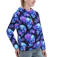 thumbnail image 6 of Lsque cool crystal Skull flower Pattern Casual Women's Hoodie,Hooded Sweatshirt with Kangaroo Pocket,Pullover Hoodie with Eye-catching Drawstrings-Large, 6 of 7