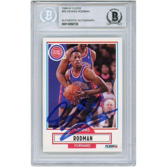 Dennis Rodman Detroit Pistons Autographed 1990-91 Fleer Trading Card - Fanatics Authentic Certified