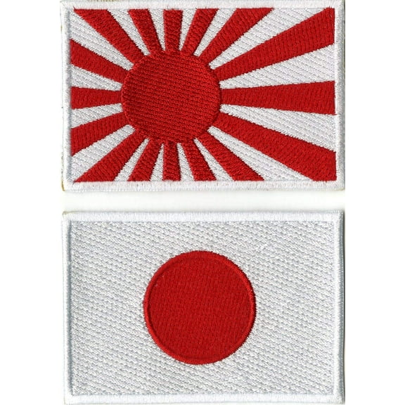 2pc Japan Flag Patches 3" | Embroidered Rising Sun Japanese National Flags Patches | Small Iron On - by Nixon Thread Co.