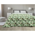thumbnail image 1 of Zebra Down Alternative Comforter, Striped Endemic Horse Fauna Palm Trees, Microfiber Quilt for All Season, 5 Sizes, Seafoam Charcoal Grey, by Ambesonne, 1 of 3