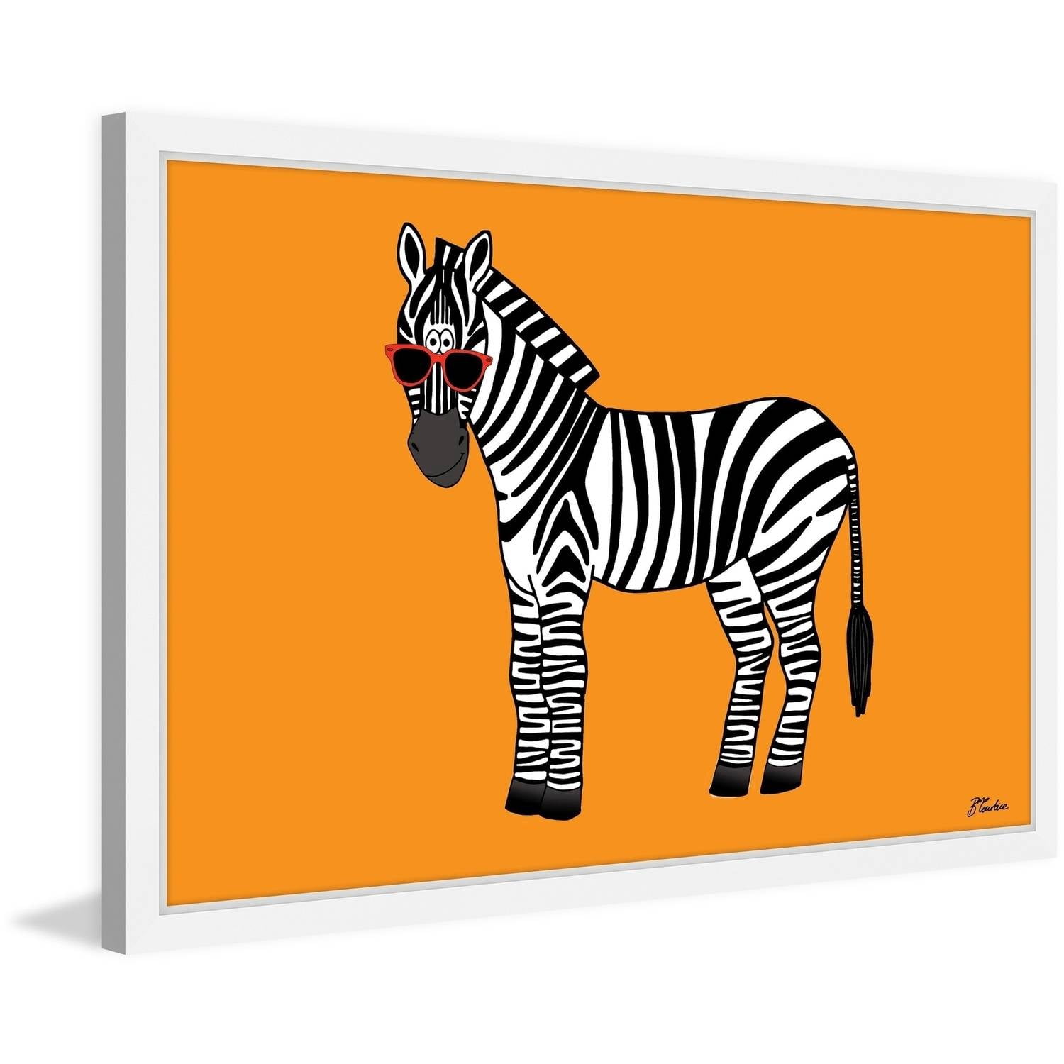 "Zebra Hippy Body" Framed Painting Print