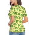 thumbnail image 3 of Fuzoiu Funny Frogs Print Women's Classic V-Neck T-Shirt, Short Sleeve V Neck Tees for Casual Everyday Wear,Casual Fit Tee,Summer Fashion Tops-3X-Large, 3 of 5