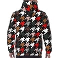 thumbnail image 7 of Naloa Houndstooth Green Red Men's Casual Hooded Collar Drawstring Hoodies Pullover Sweatshirts Casual Long Sleeve Shirts-4X-Large, 7 of 7