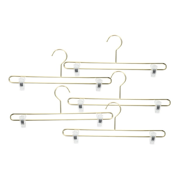 5 perchas para ropa con pinzas, para pantalones y faldas, con pinzas ajustables.