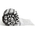 thumbnail image 2 of Americanflat Authentic Mexican Yoga Blanket - Soft Woven Cotton and Polyester Falsa Blanket in Gray Striped, 2 of 3