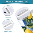thumbnail image 3 of Yayeee 40oz Stainless Steel Tumbler with Straw and Handle Double-Wall Insulated Travel Water Bottle, Lemon Checkered, 3 of 8
