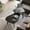 Black, variant on Nesting Coffee Table Set of 2, Mid-Century Modern Guitar Pick Side Tables with Solid Wood Legs, White