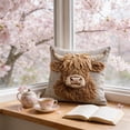 thumbnail image 4 of Lilixerw Vintage Highland Cow Throw Pillow Cover,Imitation Embroidery Linen Style Cushion Cover,Brown Farmhouse Pillowcase Decor for Sofa Bed Chair Living Room Bedroom,17.72x17.72 Inch, 4 of 7