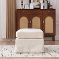 thumbnail image 5 of Dtwnek Upholstered Chenille Ottoman with Metal Legs, Rectangle Bench for Living Room Bedroom Entryway and Office, Beige, 5 of 7