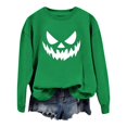 thumbnail image 3 of WEIWEN Halloween Sweatshirt for Women 2026 Funny Pumpkin Face Printed Crewneck Long Sleeve Tops Women's Clothing Dressy Casual Fall Outfits for Women Sweaters Green, S, 3 of 6