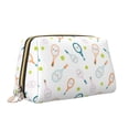 thumbnail image 2 of Gaeub Cute Tennis Rackets Printed Travel Cosmetic Bag,Makeup Bag, Large Capacity Toiletry Bag for Women, Portable Pouch Make Up Organizer with Zipper and Divider, 2 of 8
