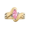 Freestyle, 14K Gold over Sterling Marquise Birthstone & Diamond Wrap Class Ring, Personalized, High School or College Graduation