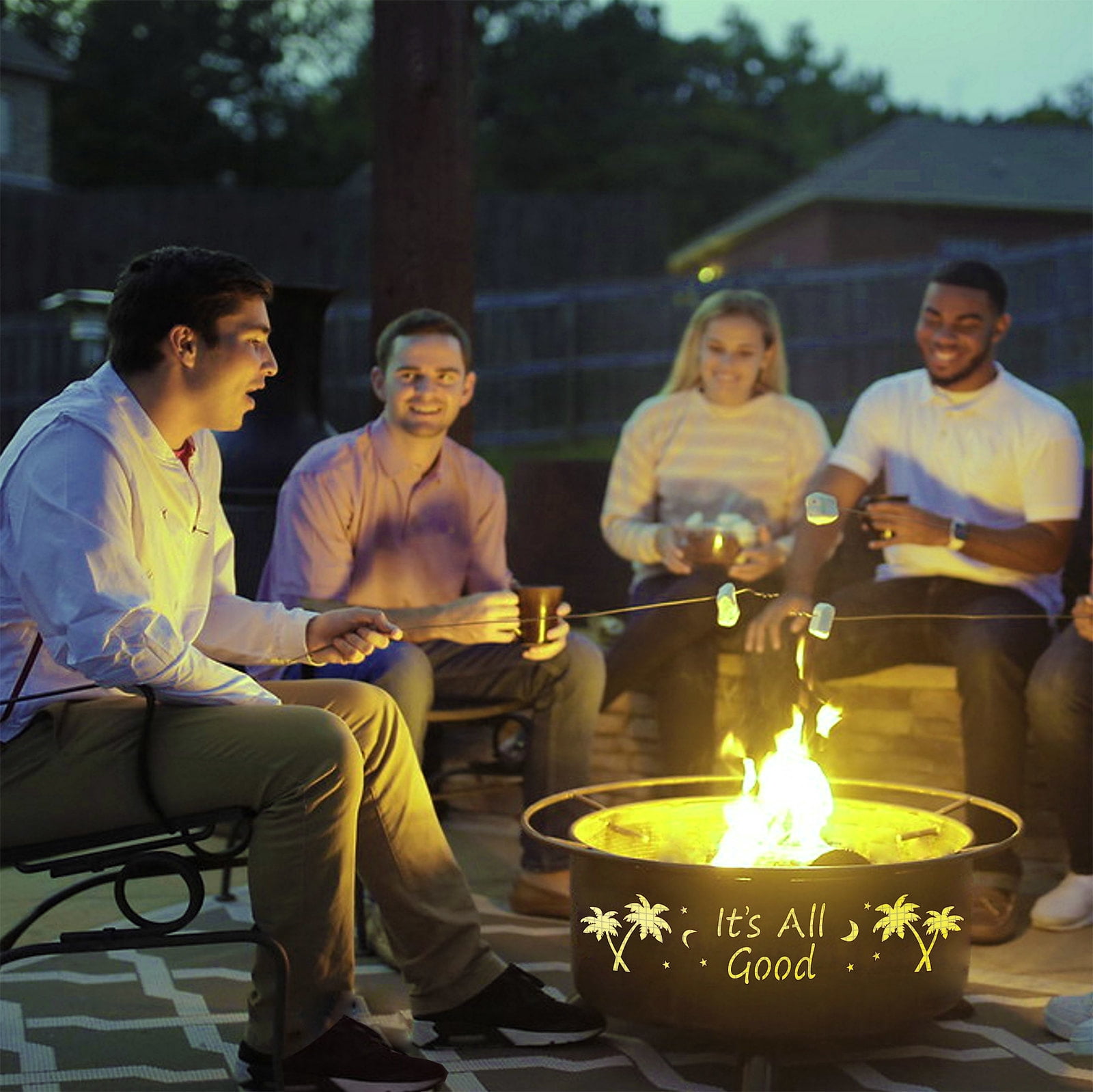 Patina It's All Good 31-Inch Fire Pit with Grill and FREE Cover