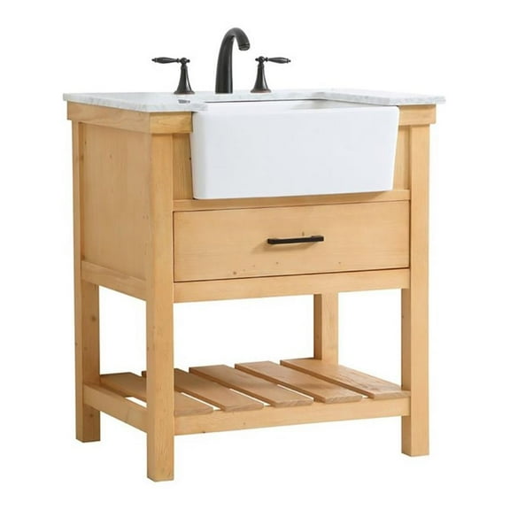 30 inch single bathroom vanity in natural wood