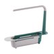 thumbnail image 1 of Estante telescópico para fregadero, suministros de cocina, estante de almacenamiento extraíble multifuncional, puede colgar fregadero, estante para paños para lavar platos, verde, 1 of 5