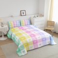 thumbnail image 3 of Erosebridal Cute Bowknot Bedding Twin Comforter Set,Geometric Grid Down Comforter,Gradient Decoration,Reversible,Lightweight,2-Piece, 3 of 7
