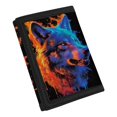thumbnail image 2 of POLERO Neon Wolf Youth Wallet for Sports, Polyester Trifold Money Organizer with Foldable Lightweight Wear Resistant Children Wallets, 2 of 6