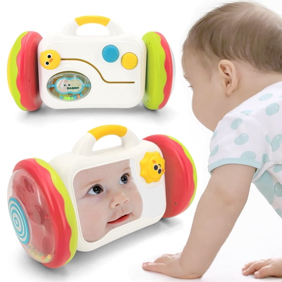 Baby Mirror Activity Toy, Montessori Sensory Toys for Baby 6-12 Months, Crawling Toys for Toddlers 1 Year Old, Learning Toys for Girls Boys