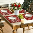thumbnail image 6 of 4 Pcs Christmas Placemats for Christmas Decorations, Washable Durable Table Mat for Xmas Home Living Room Table Decoration 17.71x11.81 Inch Red, 6 of 8