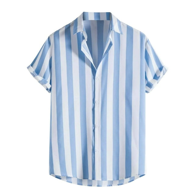 Camisas de Manga Larga para Hombres Moda Casual Impresión Cuello de Vuelta Blusa Transpirable para Diario Y de Negocios