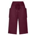 thumbnail image 6 of Holzkary Womens Capris with Pockets Loose Fit Casual Capri Pants Dressy Lightweight Ladies Baggy Cargo Pants for Hiking Capris Cargo Pants Summer Hiking Pants Lightweight Outdoor Quick Dry Pants, 6 of 8
