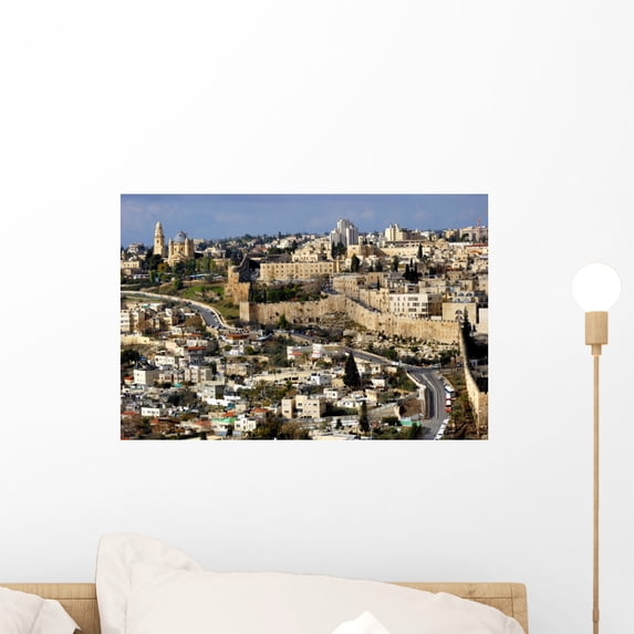 Holi City Jerusalem from Wall Mural by Wallmonkeys Peel and Stick Graphic (18 in W x 12 in H) WM33576