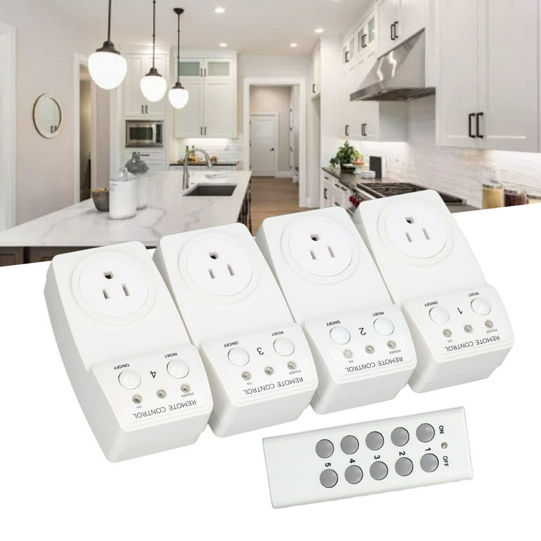 Wireless Remote Control Outlet On Off Power Switch RF Control Sockets Smart  Plug 1200W US Plug 120V