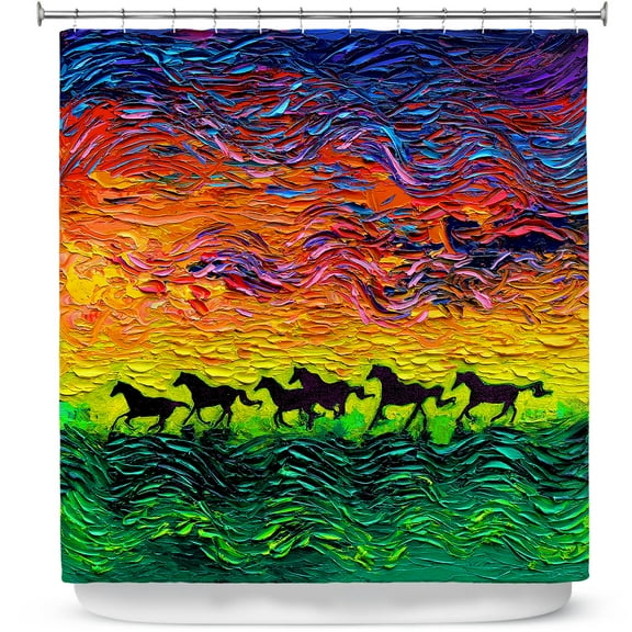 Shower Curtains 70" x 73" from DiaNoche Designs by Aja Ann - Wild Horses