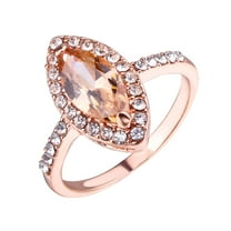 CILENON Thumb Rings for Women Champagne Diamond Ring Elegant Rhinestone Ring Rose Gold Jewellery Rings Women Fashion Full Diamond Zircon Rings for Women Size 6 10 Ring Set for Women (Rose Gold,7)