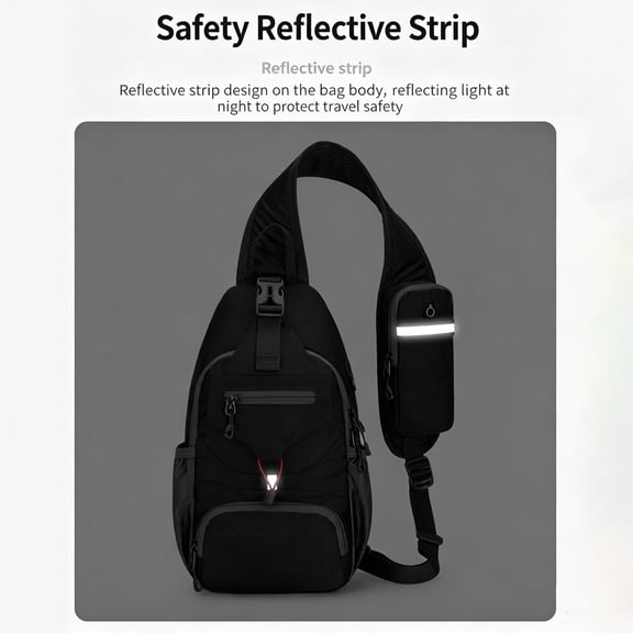 Green Crossbody Sling Bag Lightweight Shoulder Backpack for Hiking Travel Cycling and Outdoor Sports