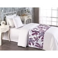 thumbnail image 2 of Leafy Design Bed Runner, Simple Boho Dreamy Pattern of Tropical Leaves Boho Print Modern, Decorative Accent Bedding Scarf for Hotels Homes & Guest Rooms, Twin, Eggplant Pale Blue Ivory, by Ambesonne, 2 of 3