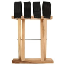 FELTECHELECTR Folding Stool 1Pcs Rectangular Black Wood Polyester Suitable for Adults