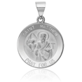 thumbnail image 5 of 14K Solid White Gold Saint Matthew Medal Necklace Chain Pendant Charm with chain 24inch, 5 of 11