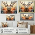 thumbnail image 4 of Designart "Majestic Geometric Moose Brown and Orange Elegance II" Animals Floater Framed Wall Decor, 4 of 7